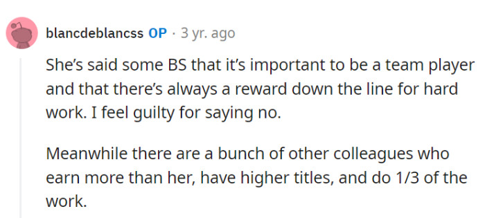 Being a team player is nice, but getting fairly compensated is even nicer. Some colleagues earn more with less work and must be experts in office politics.