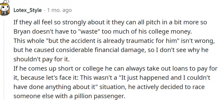 He decided to engage in a race