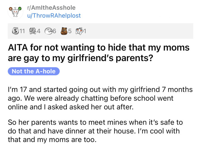 Here's the original post by Reddit user u/ThrowRAhelplost: