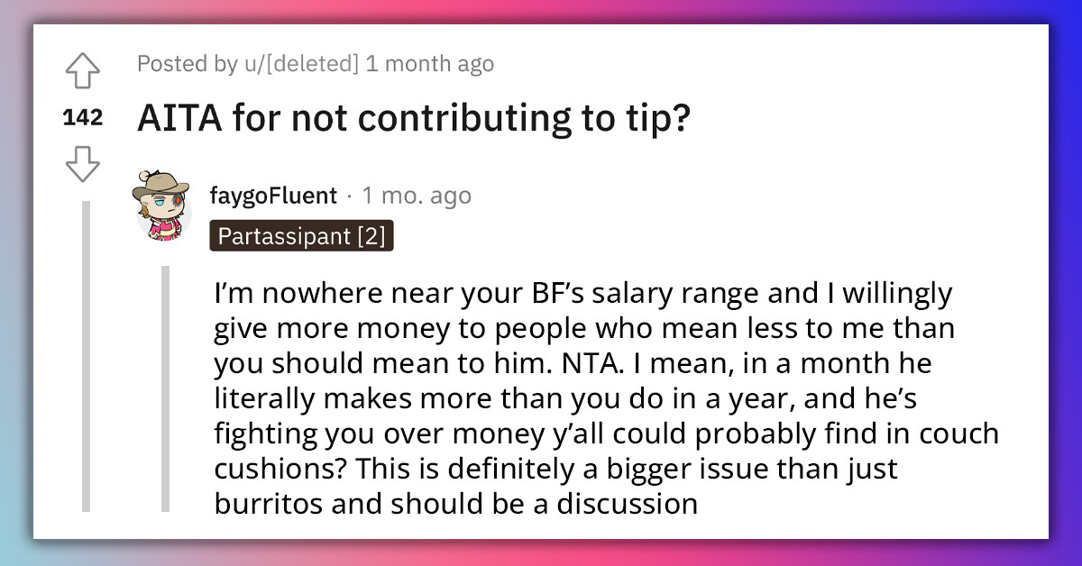 Redditor’s BF Who Makes 13 Times More Than She Does Sends Her Venmo Request For A $2.73 Tip