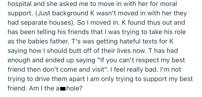 Ever Since the Delivery, the Husband Has Been Pressuring His Partner to Kick OP Out of Their Lives