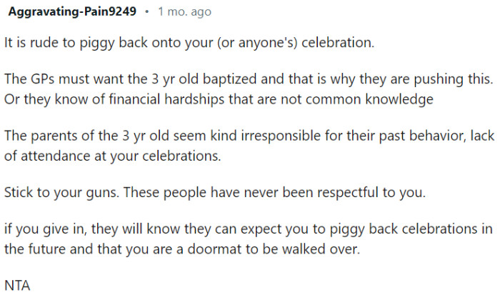 It's important for OP to stand firm and not give in to their demands