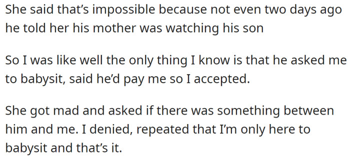 The friend's girlfriend accused the OP of having a romantic relationship with him, and the OP denied it: