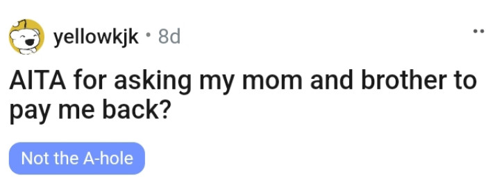 So now, the OP went to the AITA subreddit community to ask...