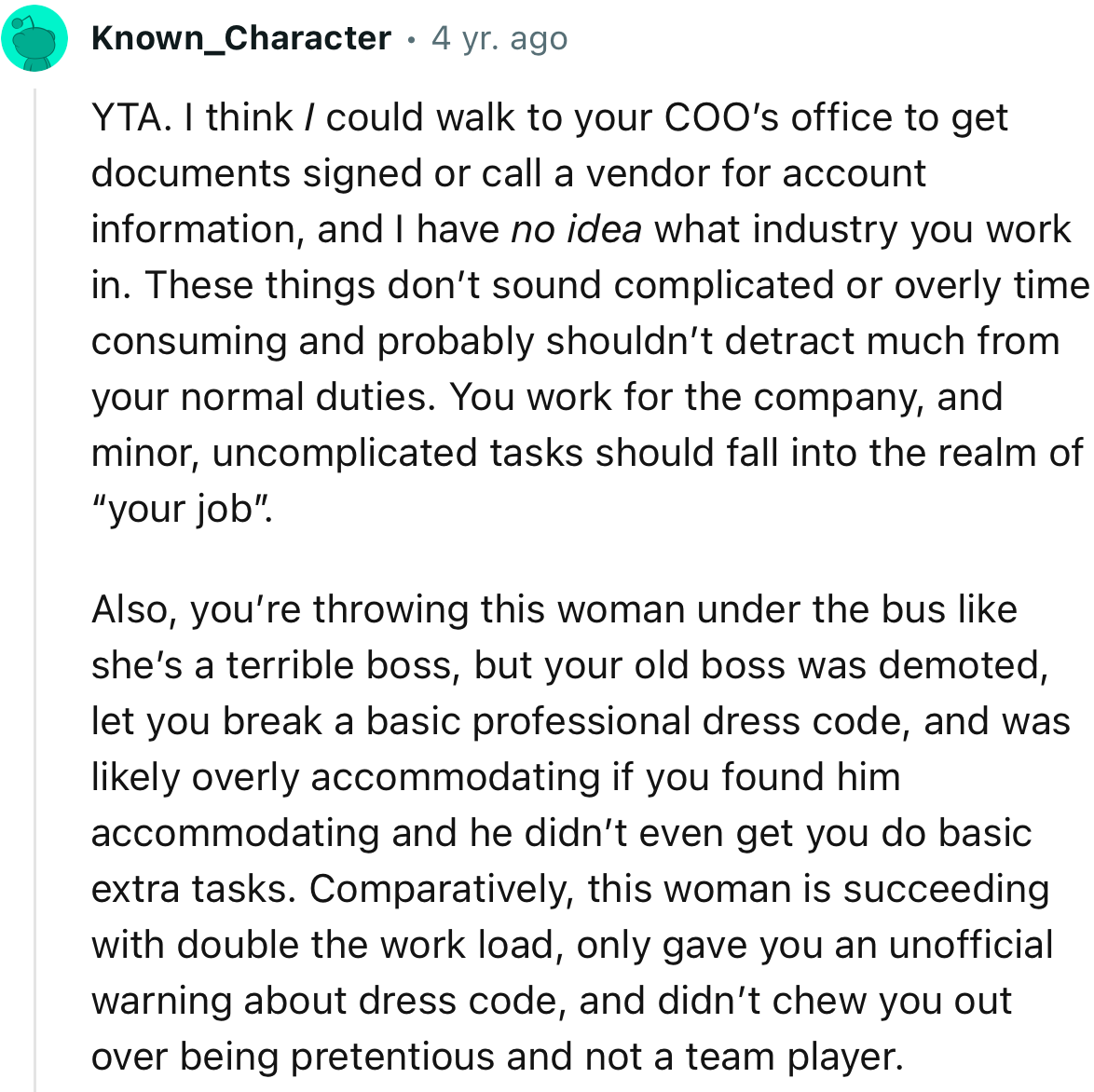“These things don’t sound complicated or overly time-consuming and probably shouldn’t detract much from your normal duties.”