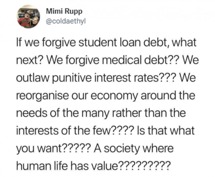 A society where human life has value