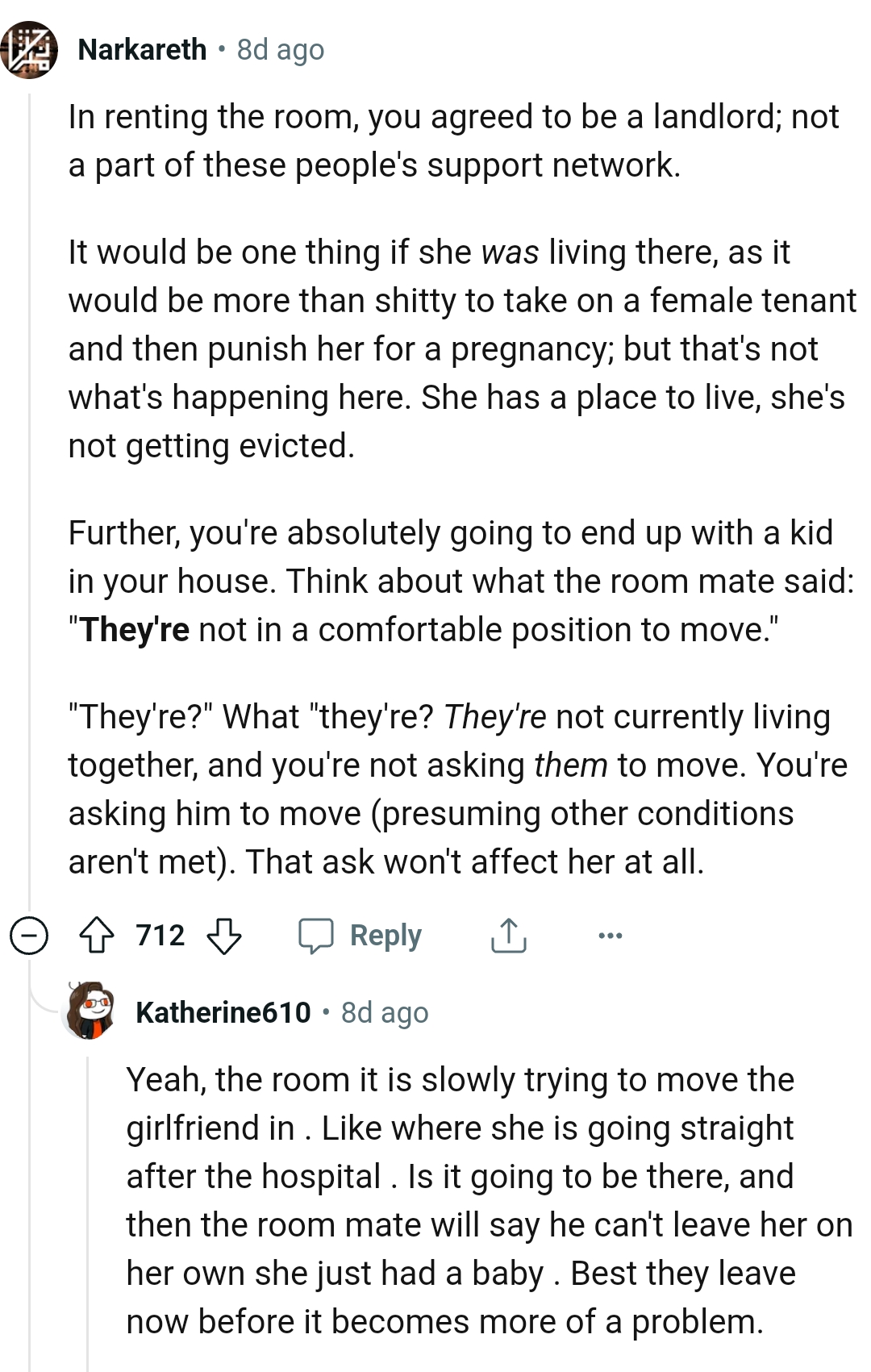 She has a place to live