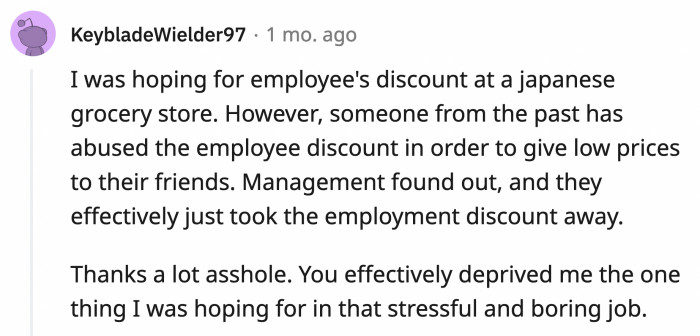 9. This is why we can't have nice things