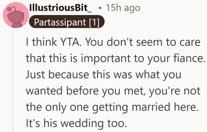 A reminder that this day belongs to both of them. Compromise starts to feel less optional.