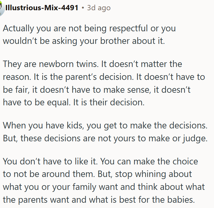 It is the parents’ decision.