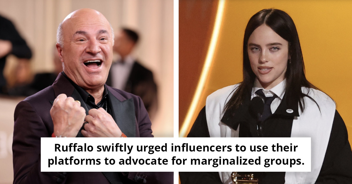 Mark Ruffalo delivers a pointed response to Shark Tank personality following their remarks about Billie Eilish.
