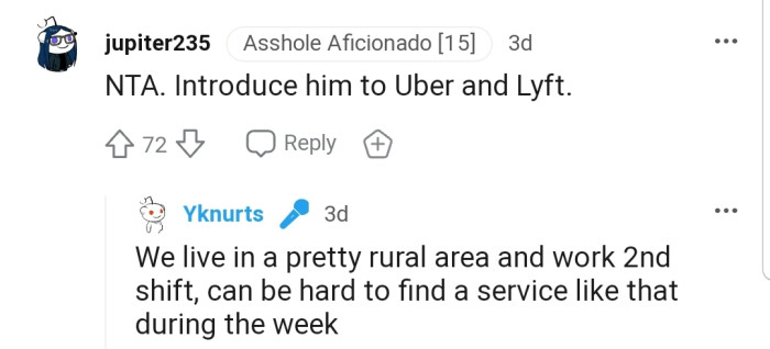 Unfortunately, Uber and Lyft services aren't reliable in OP's area