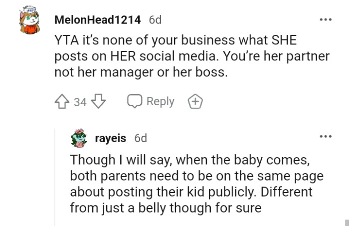 You are her partner, not her manager