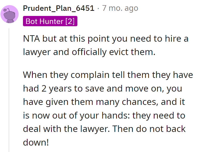 Two years of chances; now they'll have to tango with a lawyer. No backing down!