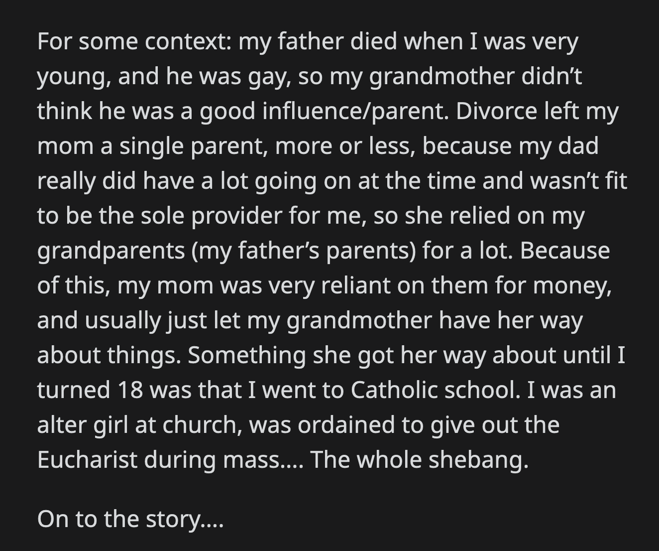 She can't remember how she responded, but she couldn't forget how she felt.