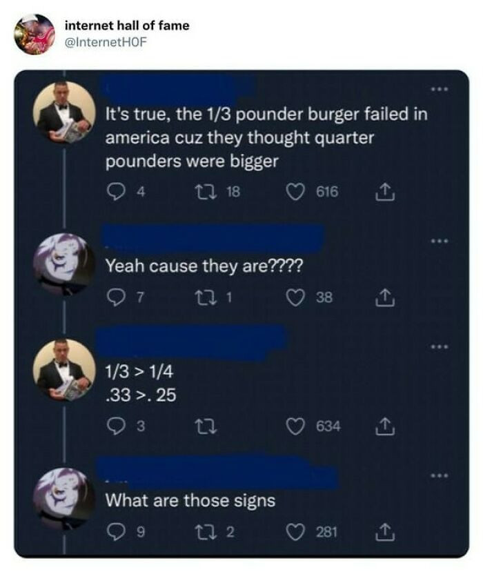 2. Someone never learned about less than/greater than alligator