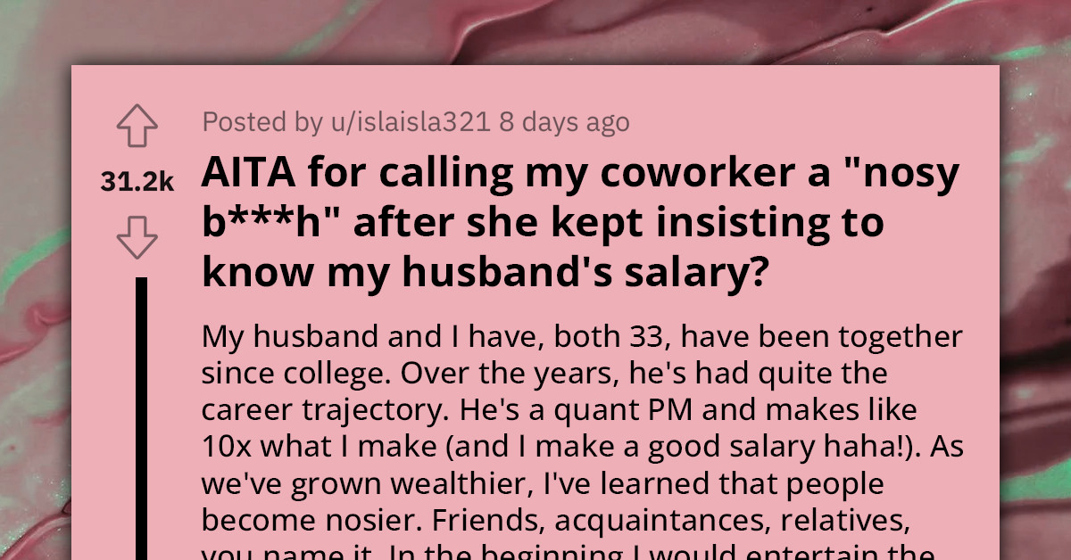 Frustrated Woman Snaps At New Coworker For Prying Into Her Husband's Earnings