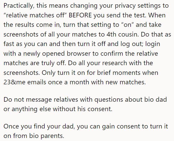 This is the best advice because it helps her do what she wants without disturbing her biological family.