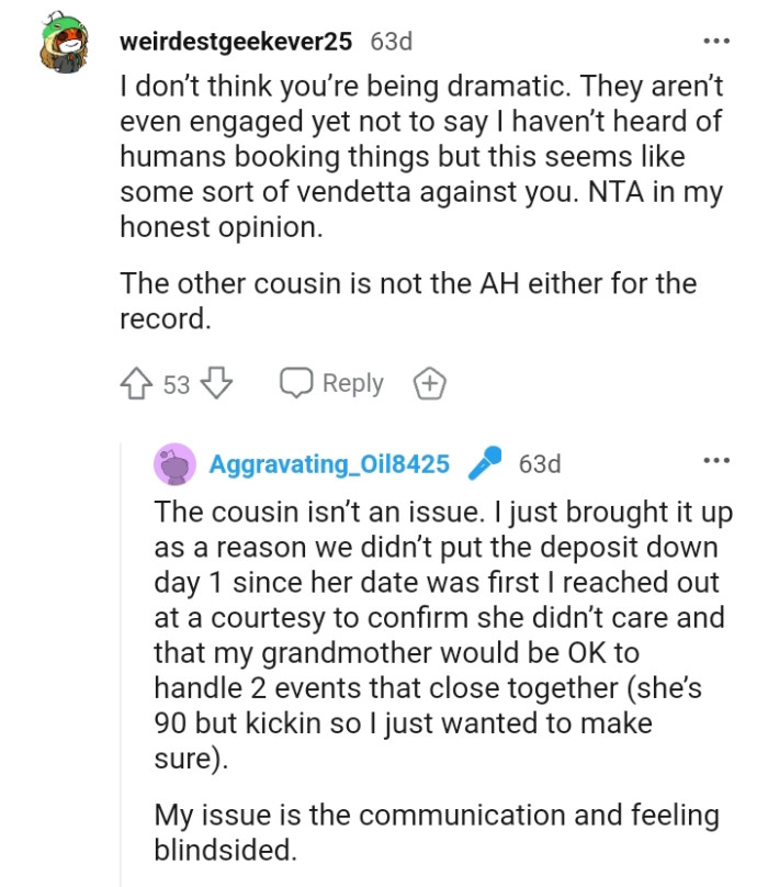 They are not even engaged yet, so why book a venue?