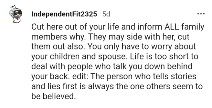 The person who tells stories and lies first