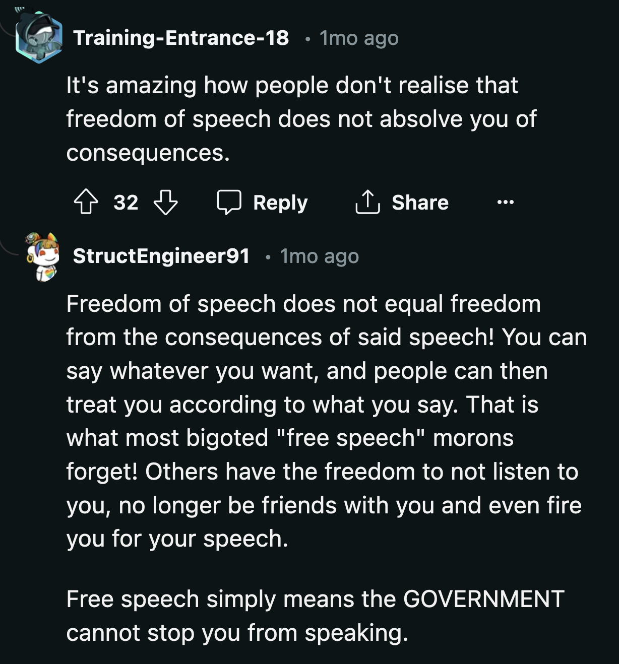 G forgot about other people's freedom to react to his bigoted remarks. He got a taste of it on Instagram. The consequences just feel different in real life.