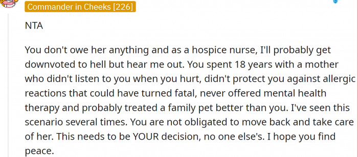 A hospice nurse said: