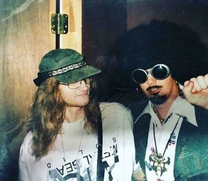 "Layne Staley in 1998 (one of his last photos) wearing a limited edition pre-order Metal Gear Solid t-shirt."