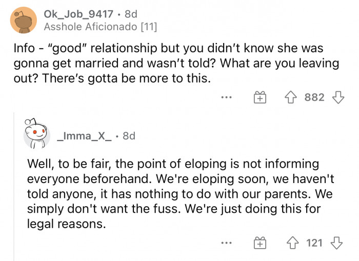 People came for the parents and started challenging whether or not they have a good relationship with their daughter.