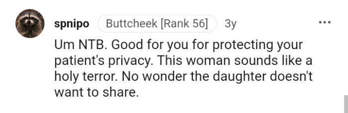 The woman sounds like a holy terror