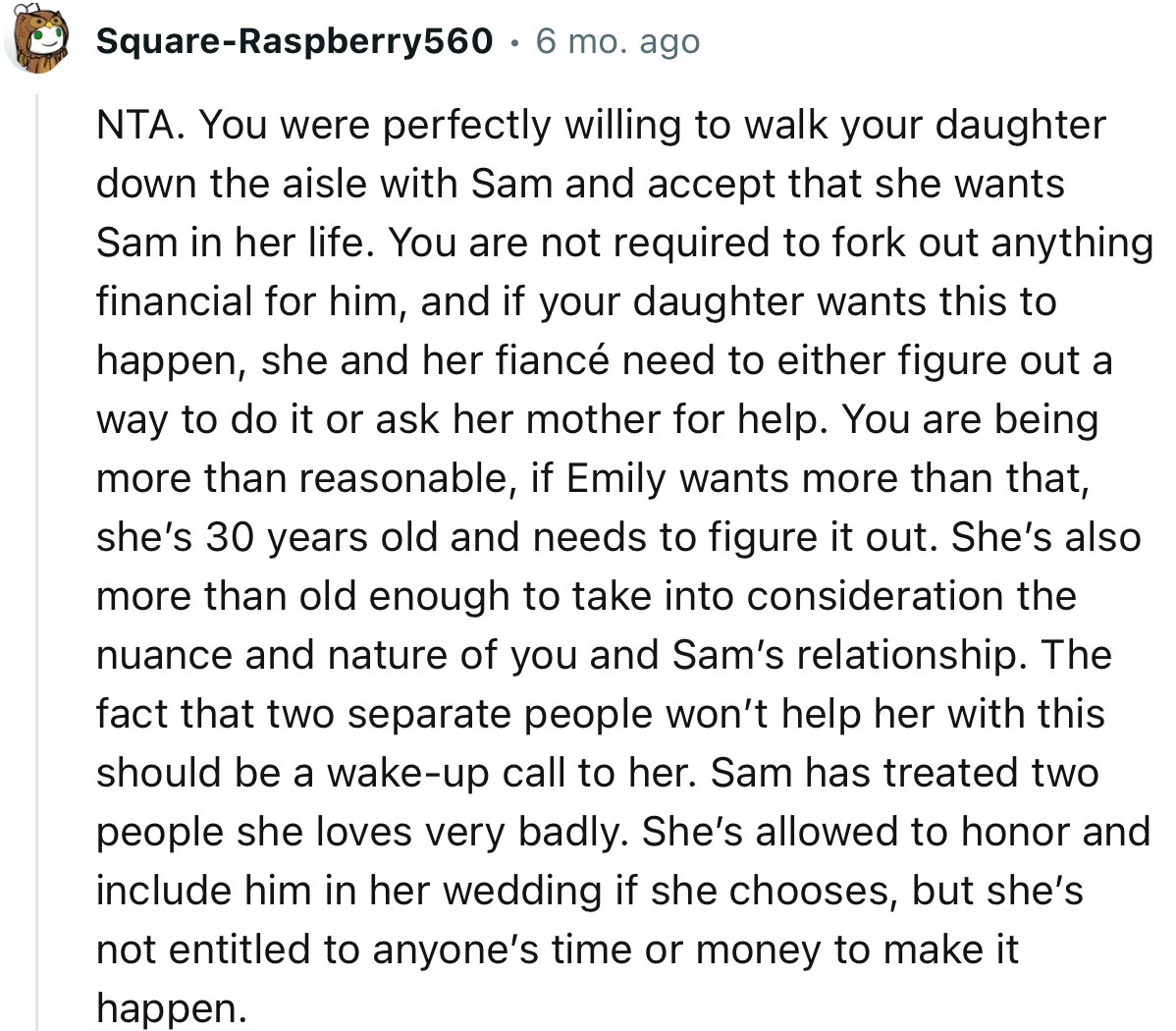 “ The fact that two separate people won’t help her with this should be a wake-up call to her.”