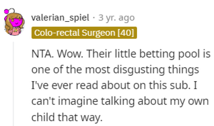 It's hard to imagine people talking like that about a family member.