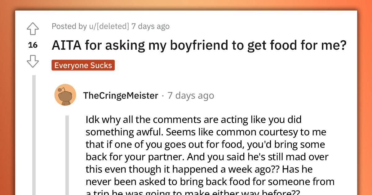 Stoned Redditor's BF Refuses To Buy Her Food Because She Doesn't Want To Come Along