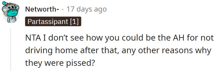 One Redditor was curious if there was any additional explanation as to why her parents didn't want to help her.