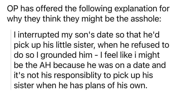 Op thinks he might be the a-hole in this scenario for the following reason: