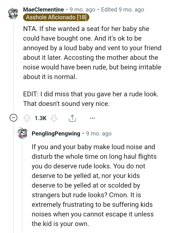 Accosting the mom over the noise