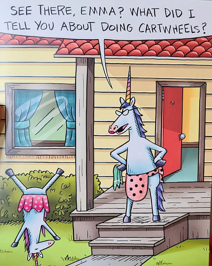 33. Emma, what did I tell you about cartwheels?