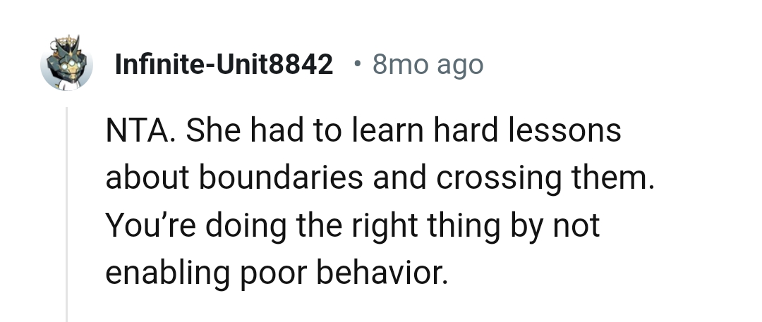 The OP is doing the right thing