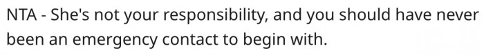3. The woman isn't her responsibility.