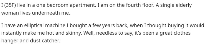 OP starts off with explaining how old she is and what her living situation is.