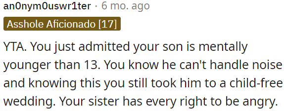 OP's sister has a valid reason to be upset.