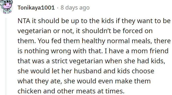 Kids shouldn't be forced into a vegetarian diet.