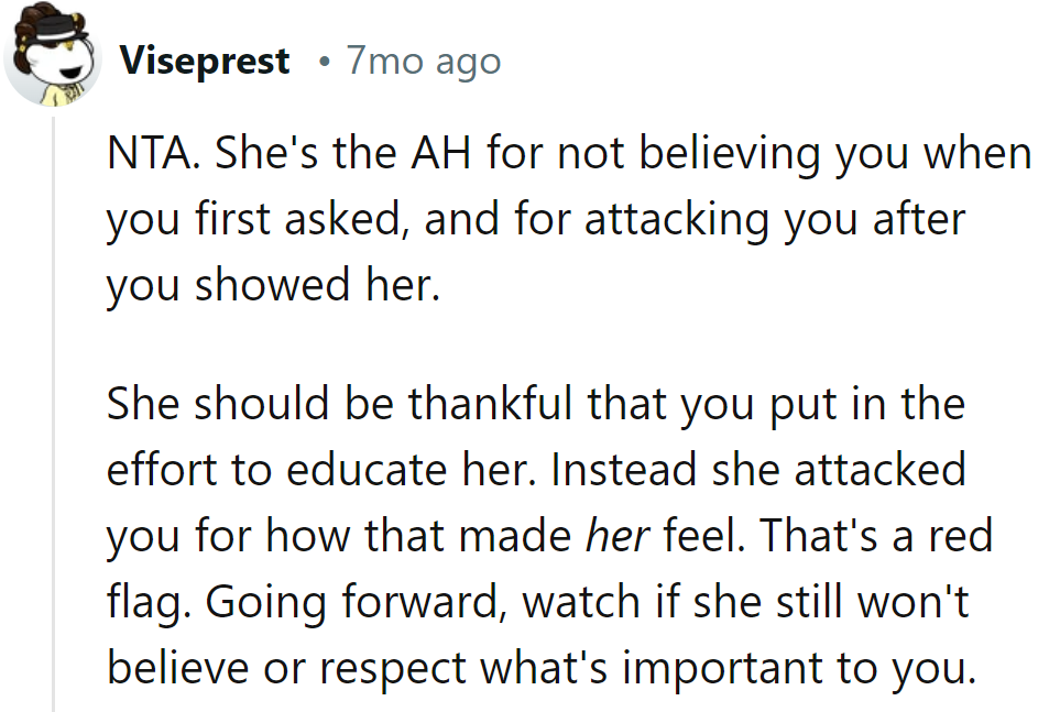 Educating her was a *sound* investment, but her reaction hit a sour note. Beware of discord ahead.