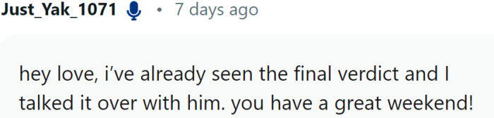 OP and her boyfriend talked things over