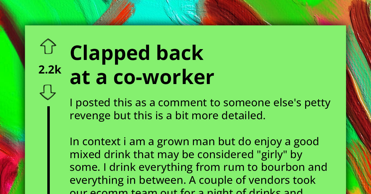 Man Called Out By Coworker Over His "Girly" Drink Finds Perfect Clap Back
