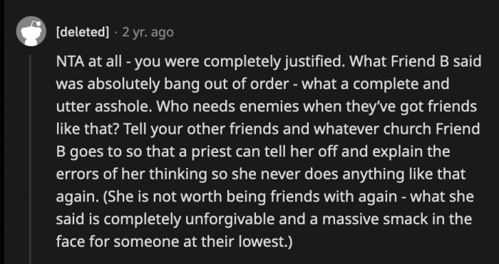 Barbara basically kicked Anna while she's down. Some friend.