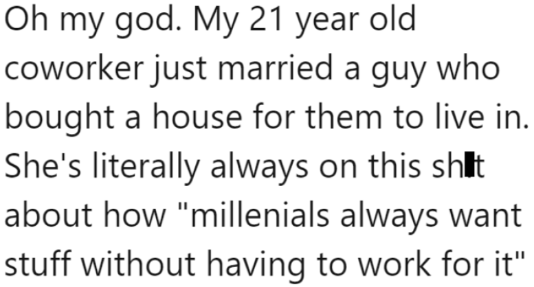 How about she look at herself in the mirror?