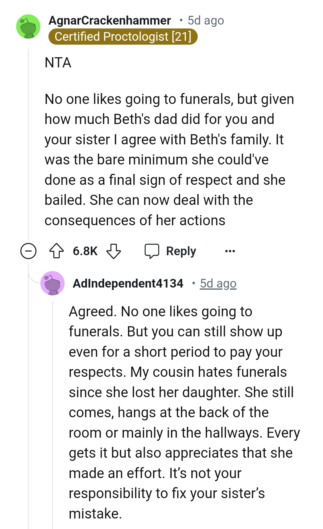 It Was the Bare Minimum OP's Sister Could Have Done