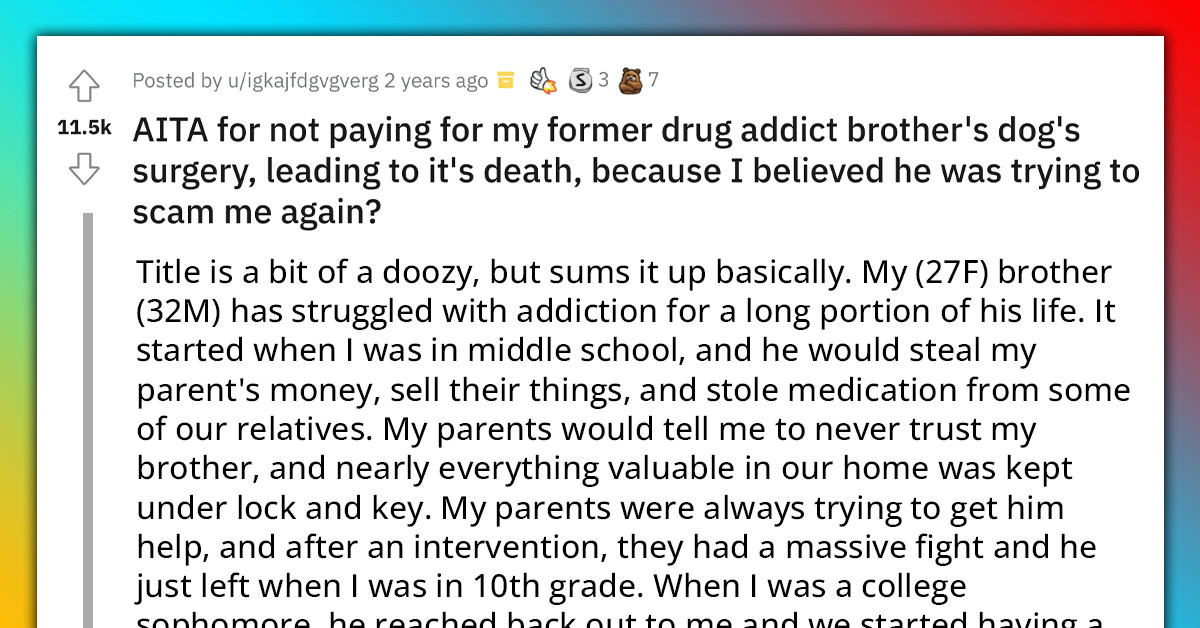 Woman Gets Blamed By Her Brother For The Death Of His Dog When She Refused To Pay For The Dog's Surgery