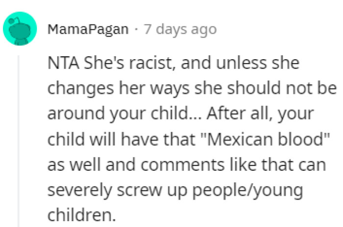 There's no place for a racist around a developing child