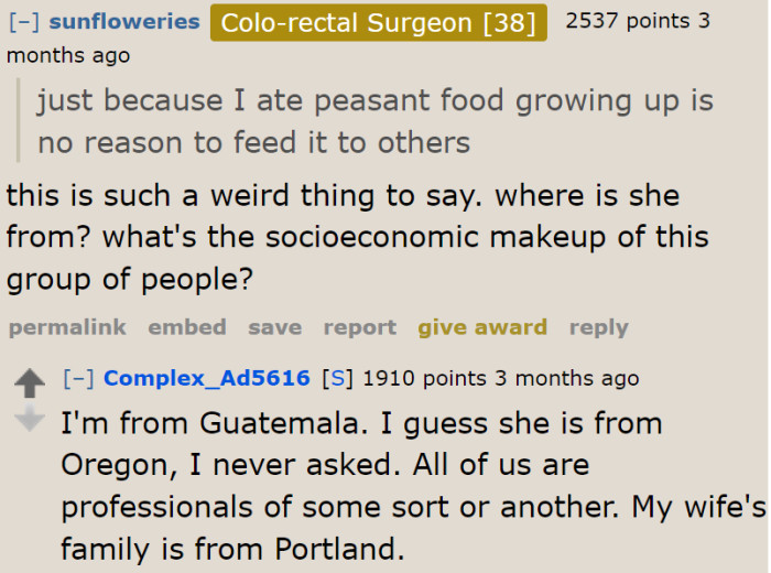 The OP explains the socioeconomic makeup of the family.